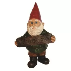 MCarr Welcome Gnome Resin Statue