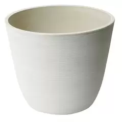Algreen 14"x11" Round Ribbed Planter Whitesand