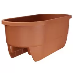 Apollo 24" Dual Deck Rail Planter Terra Cotta