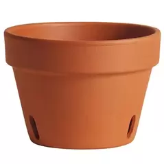 Deroma 8.3" Orchid Pot Terra Cotta Clay Case Pack