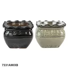 MCarr 4PC 7.5" Self Water Scallop Pot Mixed Asst