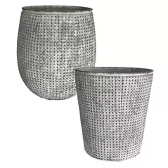 MCarr 36PC Tall Mixed Pltr Plt Gray White
