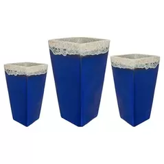 MCarr 15pc Tall Smooth Planter Pallet Volcanic Light Blue