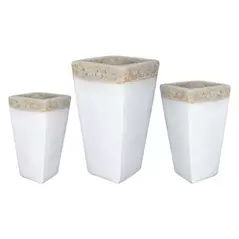 MCarr 15pc Tall Smooth Planter Pallet Volcanic White