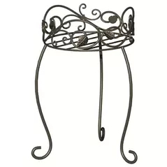 Panacea 16.5" Plant Stand Scroll & Ivy Black Brushed Bronz
