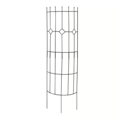 Panacea 72"x20" Semi Round Arts & Crafts Trellis Black