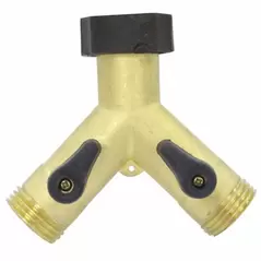 Gilmour Brass Dual Y w Shut Off Valves