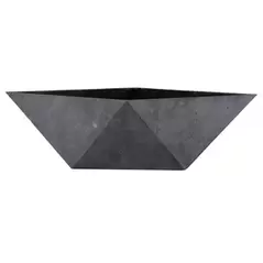 HC 8" Deco Faceted Bowl Faux Concrete