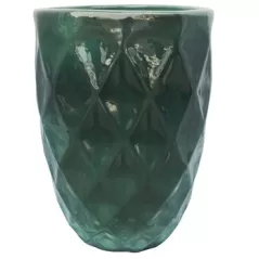 MCarr 10pc Tall Teardrop Round Planter Pallet Glass Green