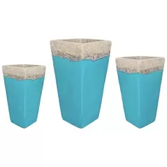 MCarr 15pc Tall Smooth Planter Pallet Volcanic Ultra Marine