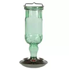 Perky Pet 24oz Bottle Hummingbird Feeder Green Antique 2/CS