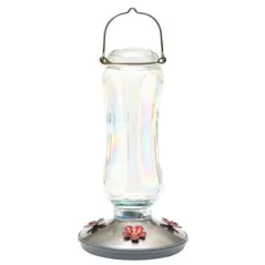Perky Pet 16oz Starglow Clear Glass Vintage Hummingbird Feeder