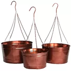 VCS 14" Copper Hanging Planter