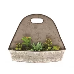 Deer Park Succulent Wall Planter Silver White