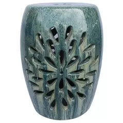 MCarr 19" Starburst Garden Stool Navy Cream