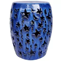 MCarr 19" Star/Moon Garden Stool Light Blue