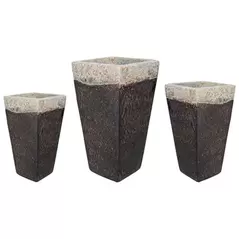 MCarr 15pc Tall Smooth Planter Pallet Volcanic Falling Brown
