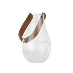 SSI 6.25 "Lantern With Leather Handle Crystal