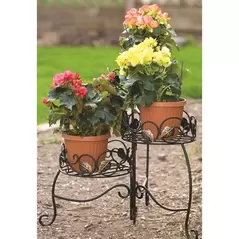 Panacea 3 Tier Folding Plant Stand Scroll & Ivy