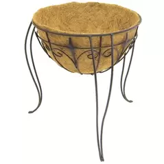 Panacea 16" Plant Stand With Liner & Finial Black