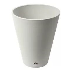 Algreen 18.5" Round Ribbed Planter White