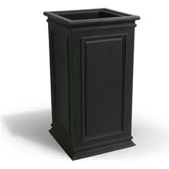 Algreen 27" Covington Pillar Self Water Planter Black