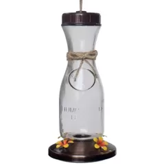 Friends of Flight 21oz Wine Carafe Glass Hummingbird Feeder with Copper Metal Base