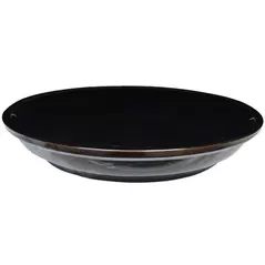 MCarr 11.8" Glazed Flared Round Saucer Glossy Black