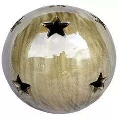 MCarr 12" Sphere W/Stars Brown Cream