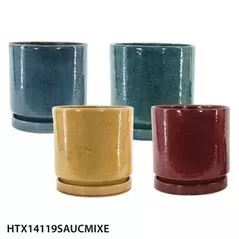 MCarr 18PC Round Cache Pot W/Saucer Set Mix Colors