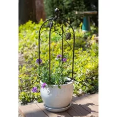 Panacea 24" Trellis Top Scroll & Ivy Pot Topper