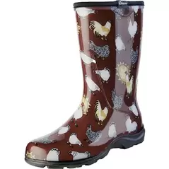 Sloggers Womens Boot w Trim Chicken Print Red Size 8