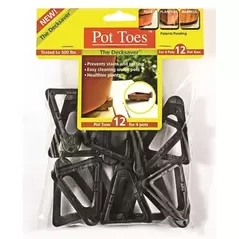 Plant Stand Pot Toes Black 12pk Bag