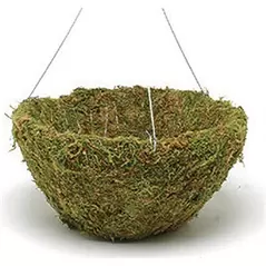 WSP 14" Sphagnum Moss Basket w/ Galv Wire Hangers