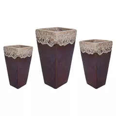 MCarr 15pc Tall Smooth Planter Pallet Volcanic Eggplant
