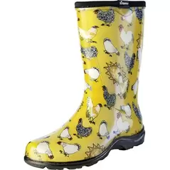 Sloggers Womens Boot w/ Trim Chicken Print Yellow Size 6