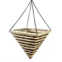 SuperMoss 14" Woven Stratton Wood Pyramid Hanging Basket