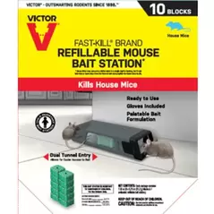 Victor 10pk Refillable Mouse Bait Station