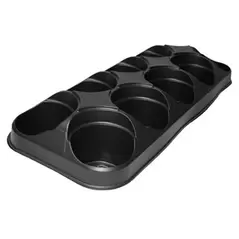 T. O. Plastics Round Pot Tray 4.50 04.50 G 10 Count Pot Carrier Black 75 Per Case 50 Cases Per Pallet