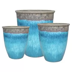 MCarr 12pc Aquapot Planter Pallet Volcanic Milky Blue