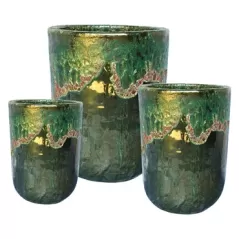 MCarr 12PC Tall Round Plt Volcanic Fall Green