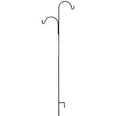 AGW 90"x24" Tall Offset Double Shepherd Hook Black