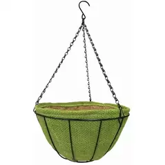 Gardener Select 14" Jute Hanging Basket Green with Coco Liner 6/CS