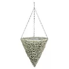 Gardener Select 14" Cone Hanging Basket White Wicker 20/CS