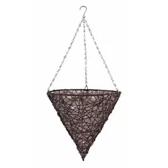 Gardener Select 14" Cone Hanging Basket Dark Brown Wicker 20/CS