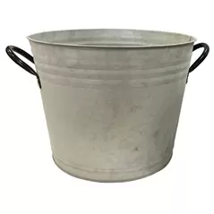 Gardener Select 11.8" White Metal Planter with Handles