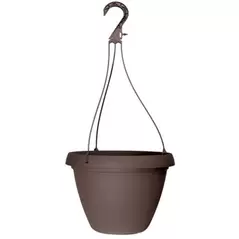 Grower Select 10.50 Cove Combo Hanging Basket, with Hanger, Cappuccino, 66 per Case, 10.51in OD x 6.75in H, 1.68Gallon