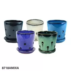 MCarr 12PC 5.5" Round Orchid Pot Mixed Asst