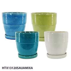 MCarr 4PC 7.5" Cache Pot Set W/Saucers
