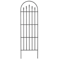 Panacea 80" Black French Arch Trellis With Finials